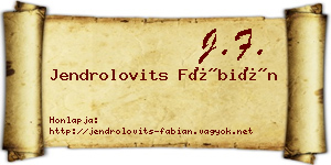 Jendrolovits Fábián névjegykártya